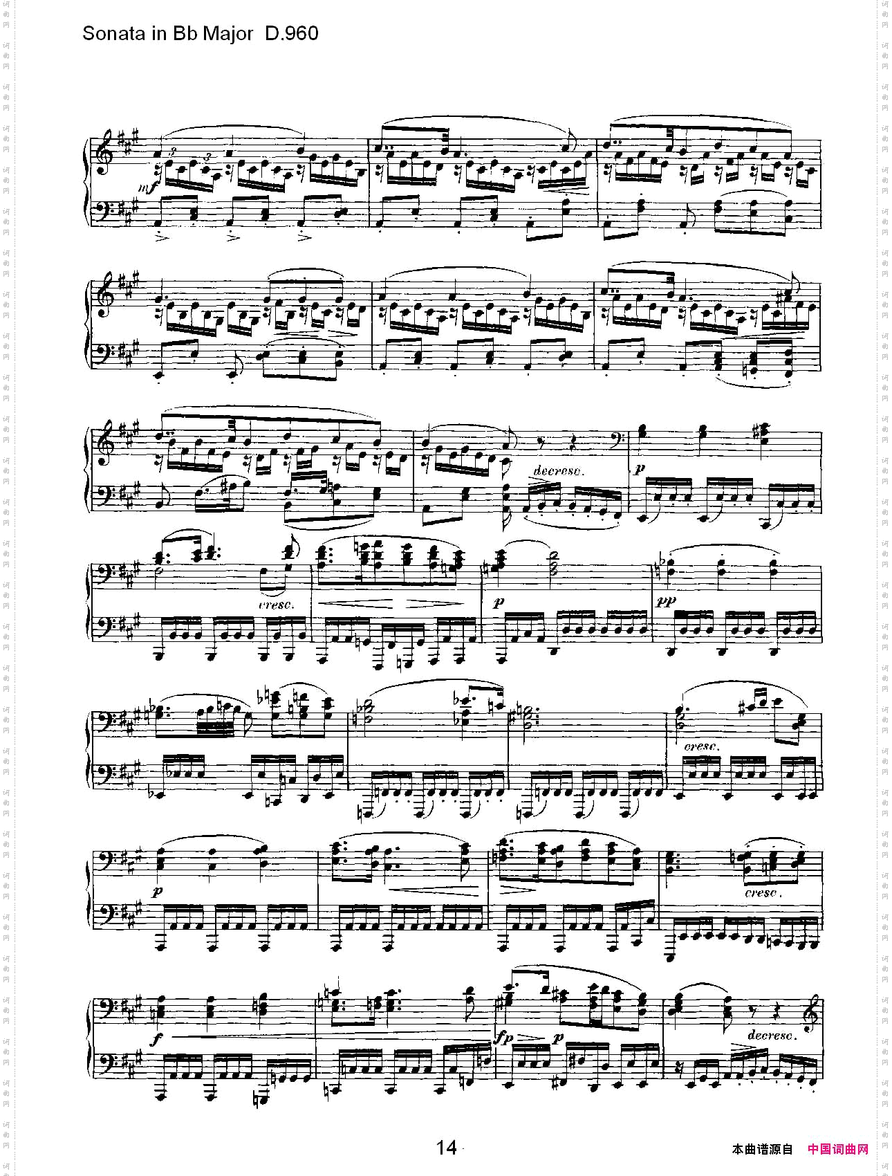 SonatainBbMajorD.960Bb大调奏鸣曲D.960