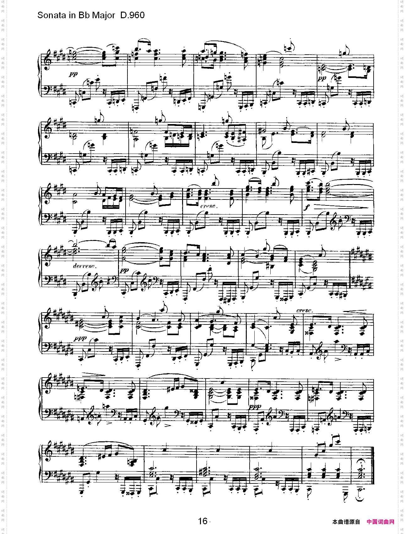 SonatainBbMajorD.960Bb大调奏鸣曲D.960