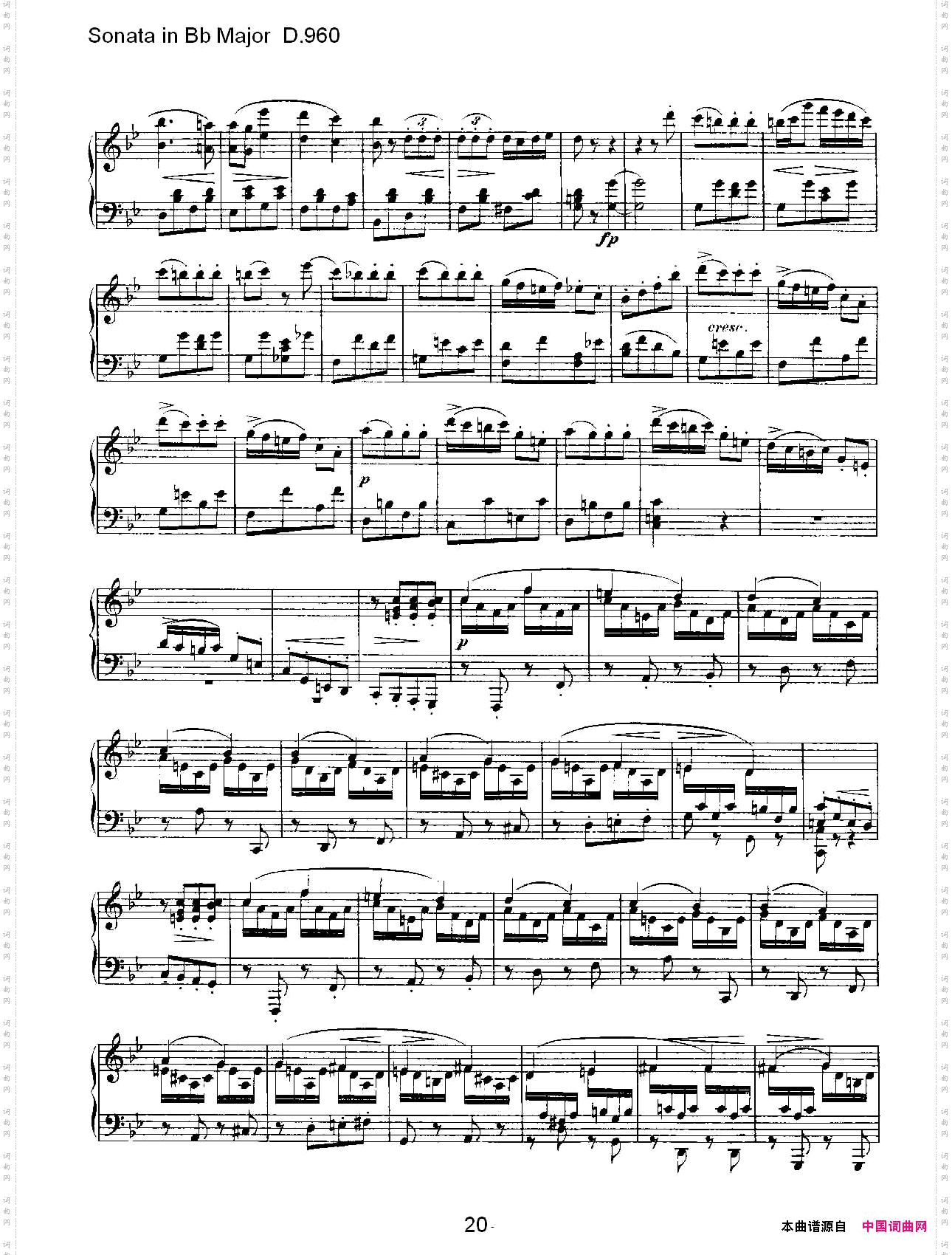SonatainBbMajorD.960Bb大调奏鸣曲D.960