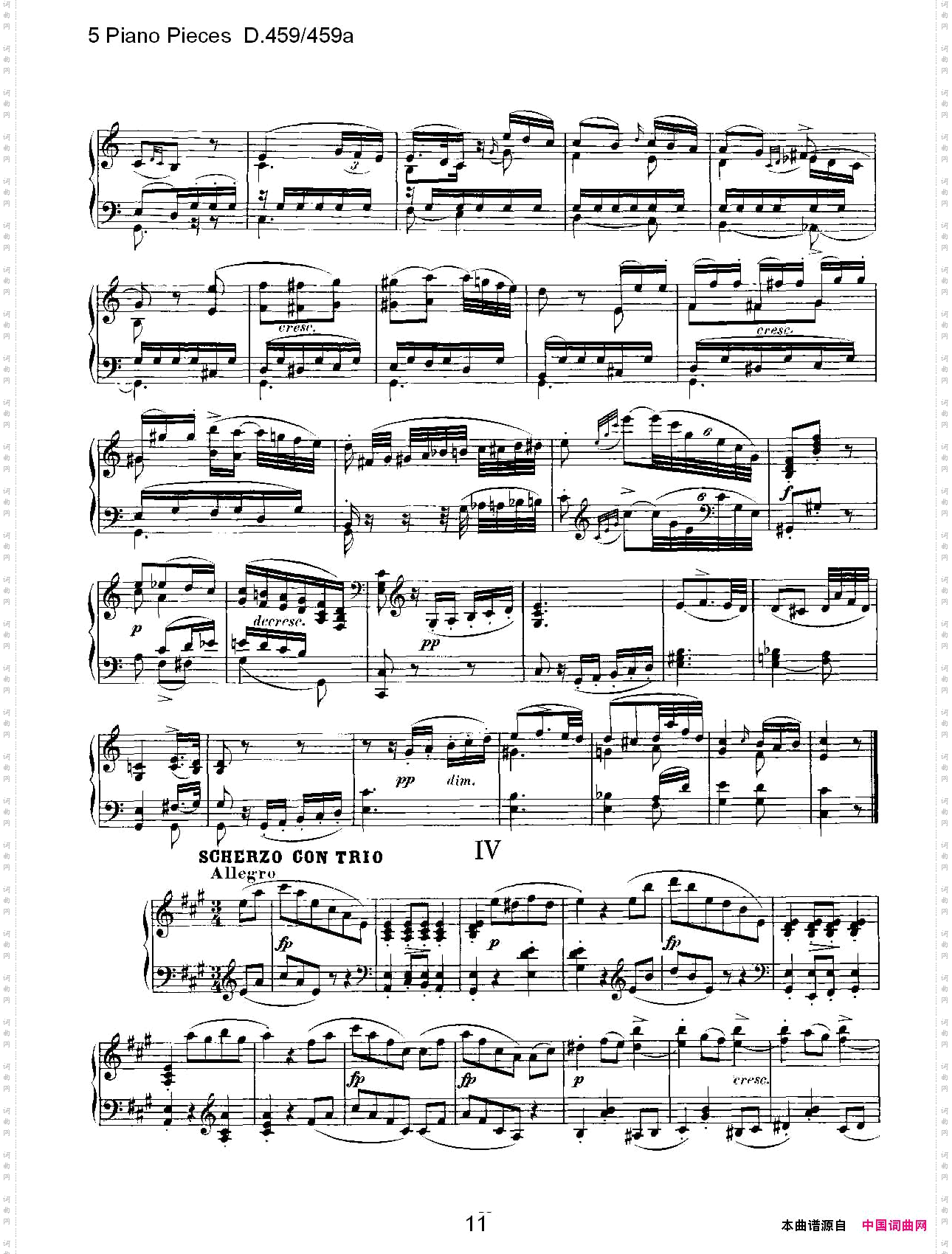 5PianoPiecesD.459/459a钢琴五联奏D.459/459a