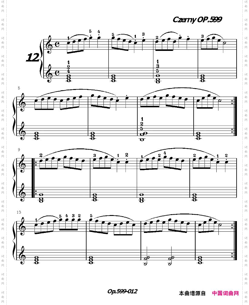 《车尔尼练习曲》OP.599之011-020