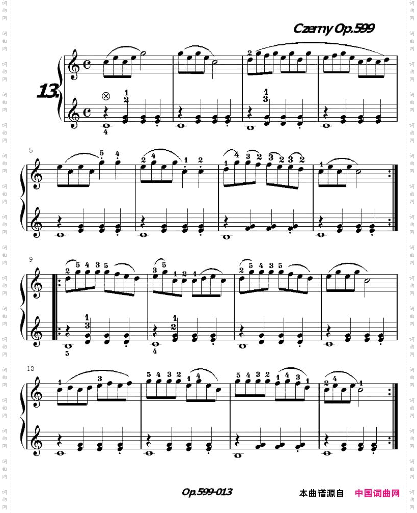 《车尔尼练习曲》OP.599之011-020