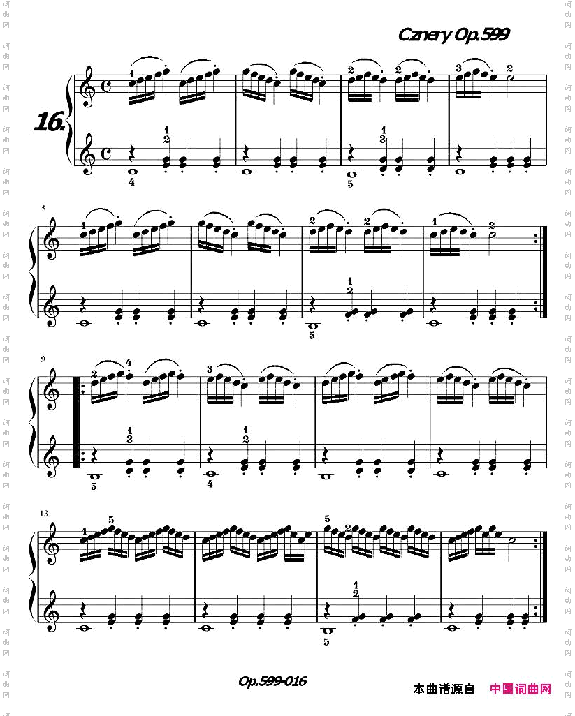 《车尔尼练习曲》OP.599之011-020