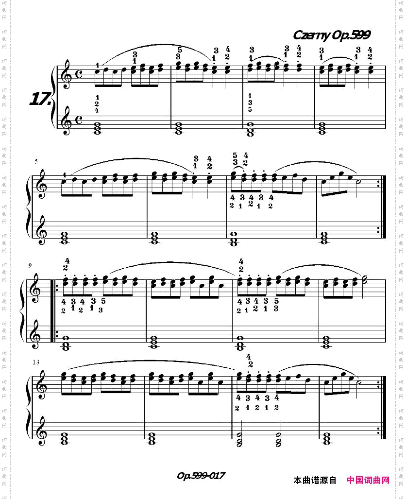 《车尔尼练习曲》OP.599之011-020