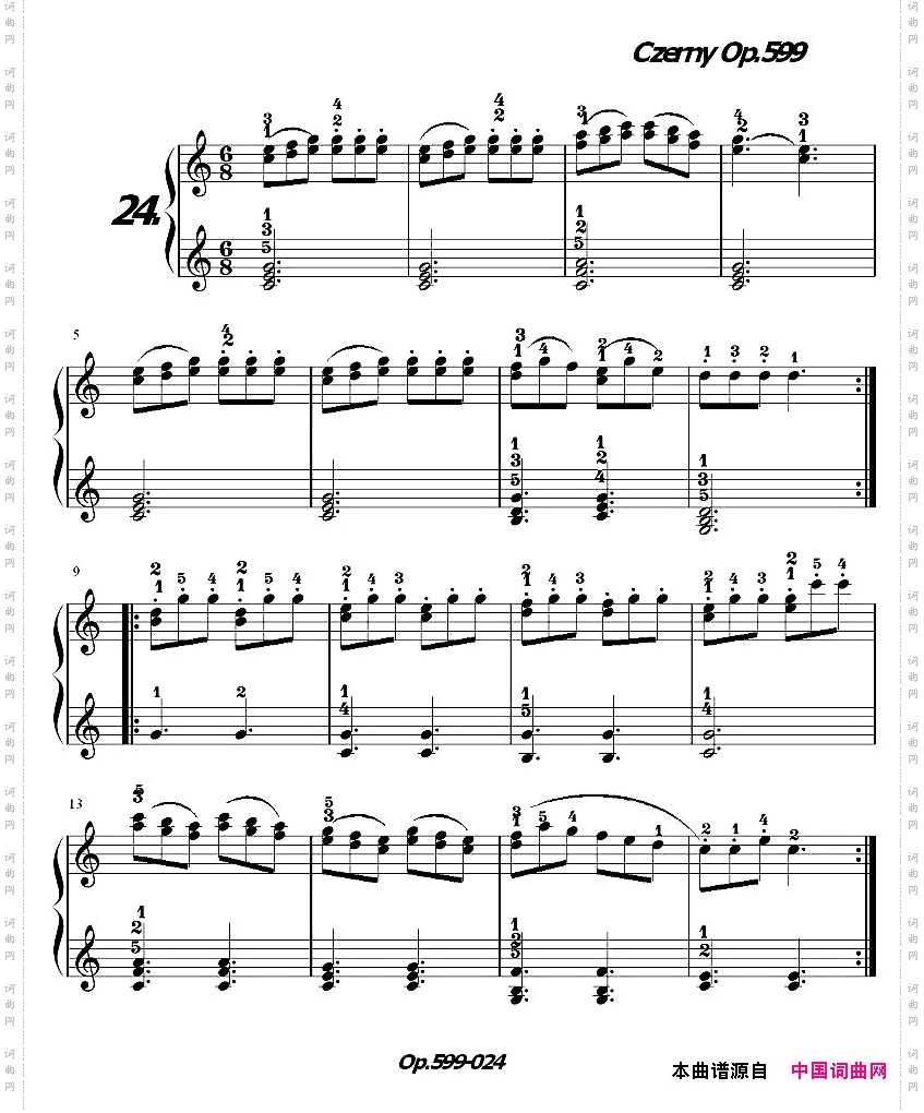《车尔尼练习曲》OP.599之021-030