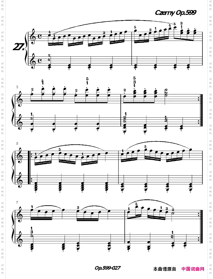 《车尔尼练习曲》OP.599之021-030