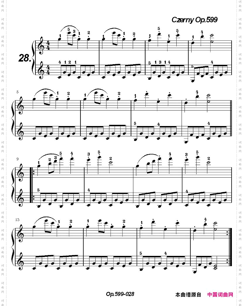 《车尔尼练习曲》OP.599之021-030
