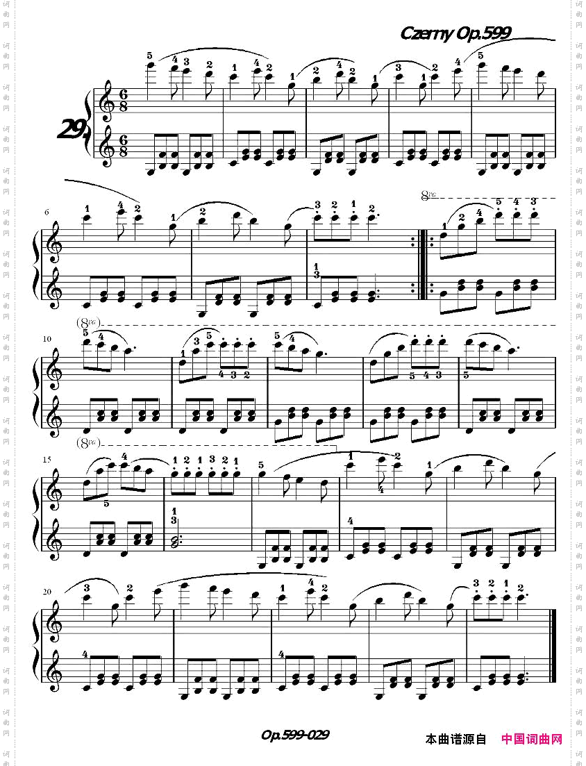 《车尔尼练习曲》OP.599之021-030