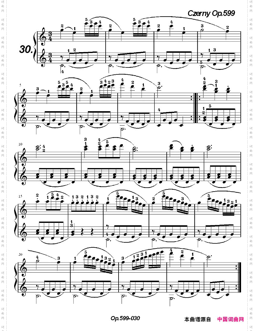 《车尔尼练习曲》OP.599之021-030