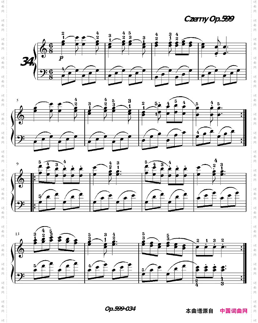 《车尔尼练习曲》OP.599之031-040