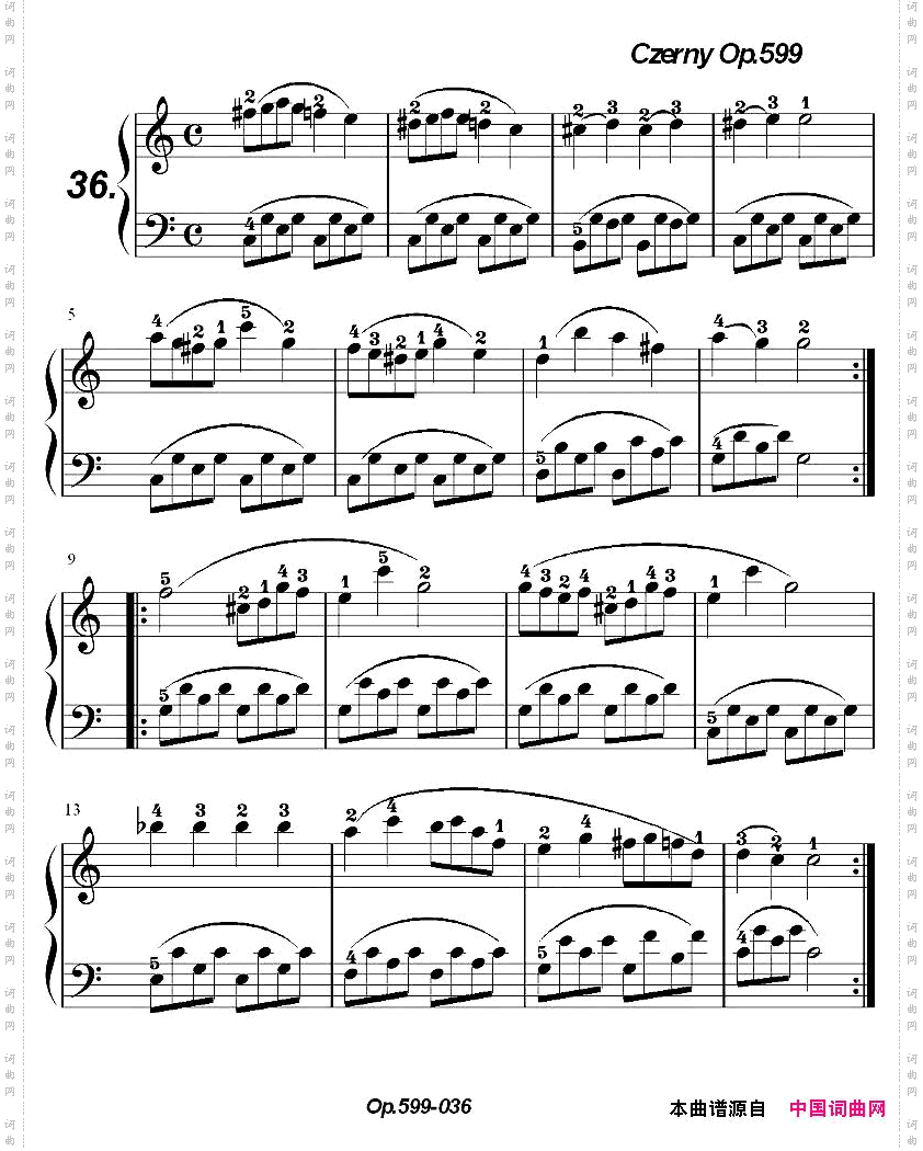 《车尔尼练习曲》OP.599之031-040