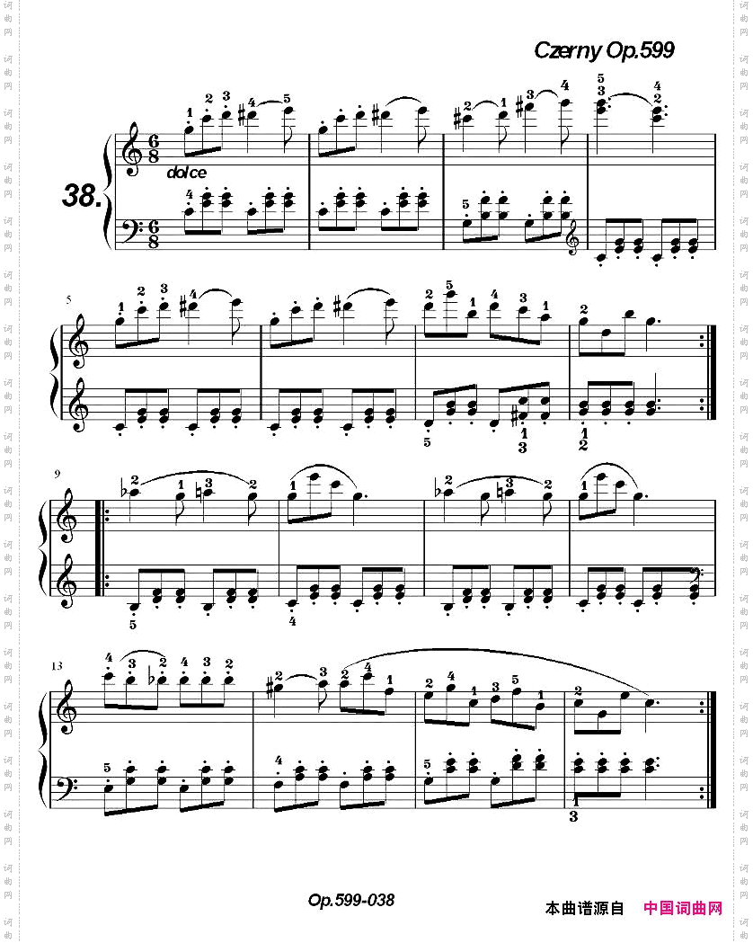 《车尔尼练习曲》OP.599之031-040