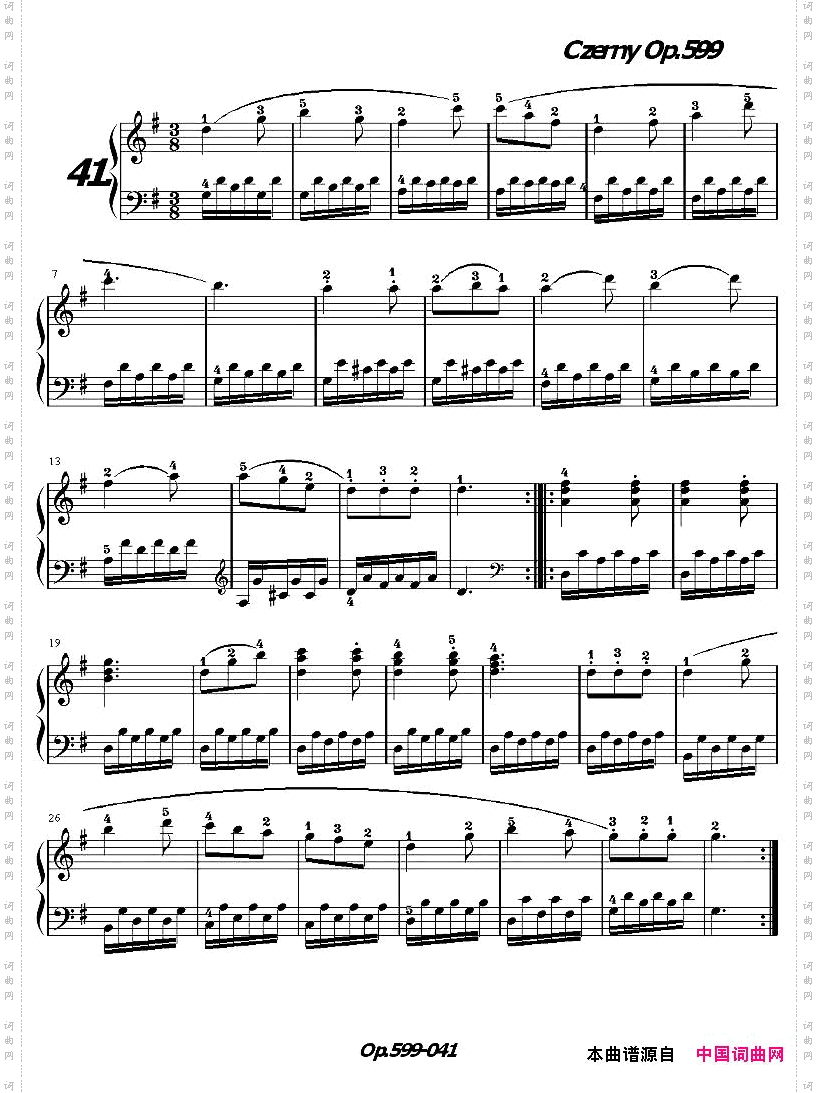《车尔尼练习曲》OP.599之041-050