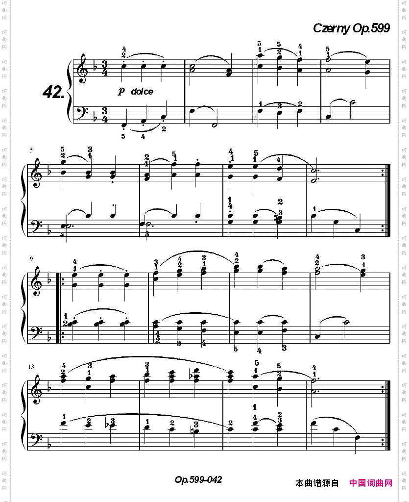 《车尔尼练习曲》OP.599之041-050