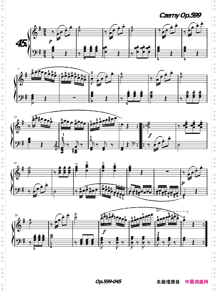 《车尔尼练习曲》OP.599之041-050