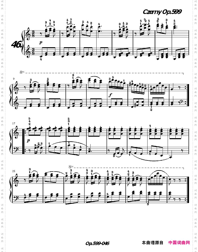 《车尔尼练习曲》OP.599之041-050