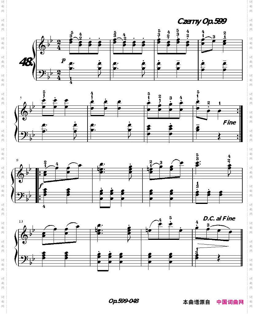 《车尔尼练习曲》OP.599之041-050