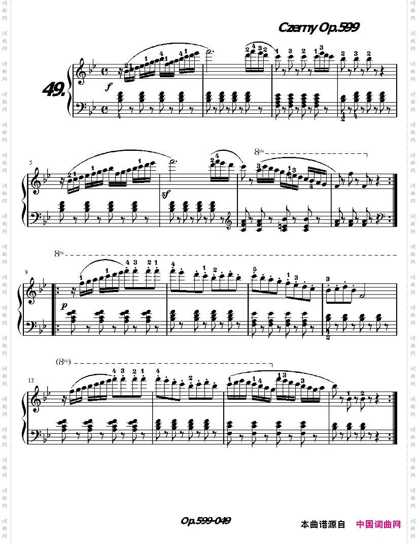 《车尔尼练习曲》OP.599之041-050