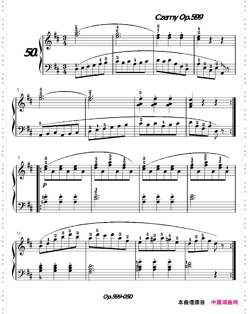 《车尔尼练习曲》OP.599之041-050