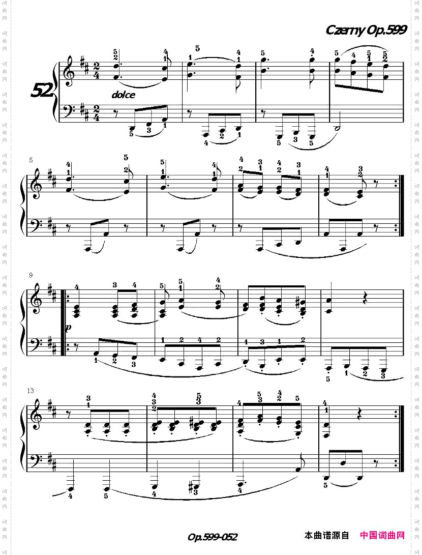 《车尔尼练习曲》OP.599之051-060