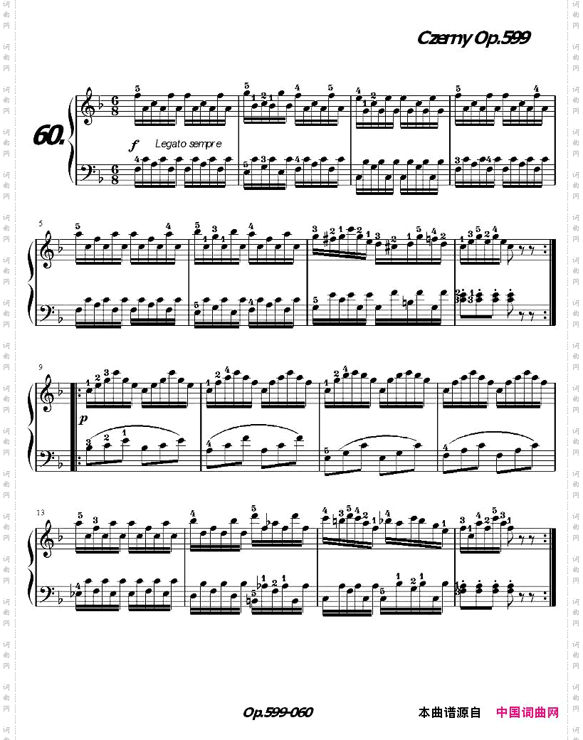 《车尔尼练习曲》OP.599之051-060