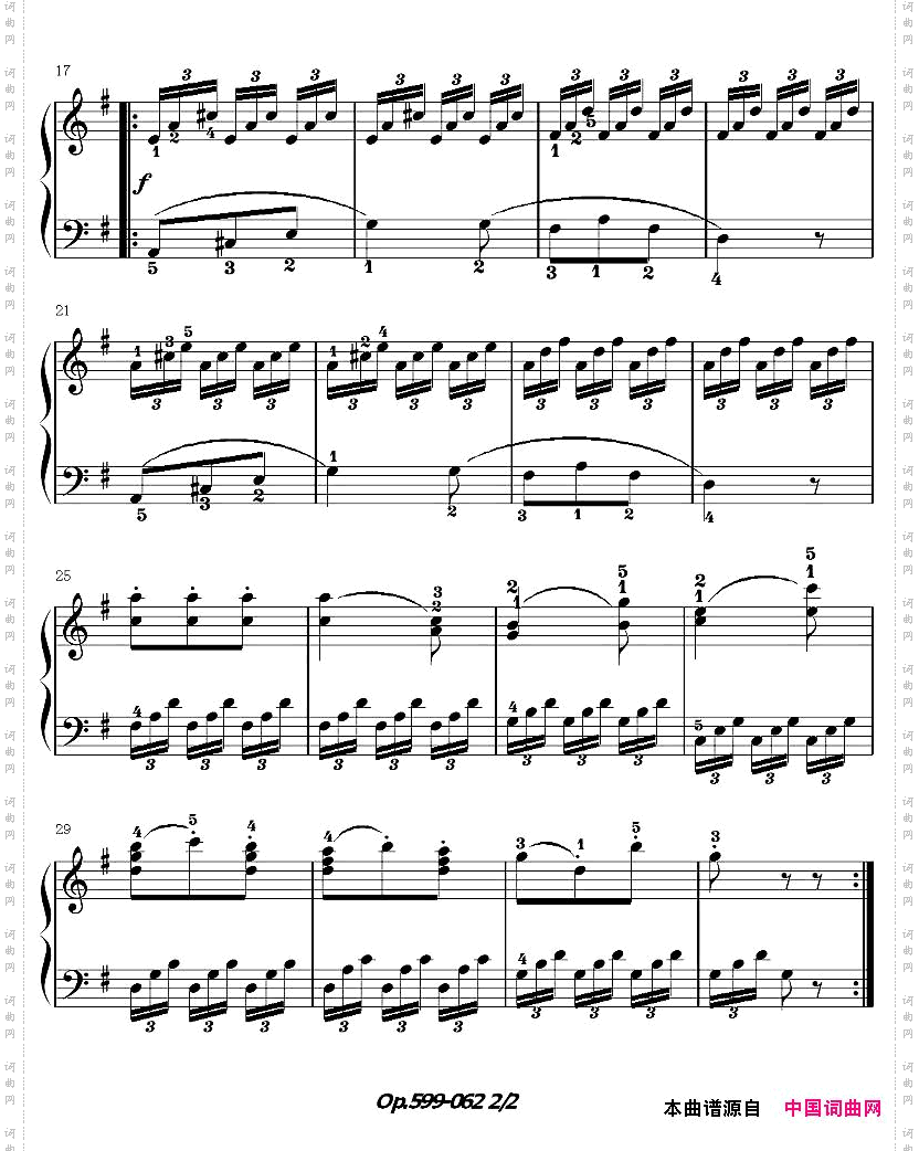 《车尔尼练习曲》OP.599之061-070