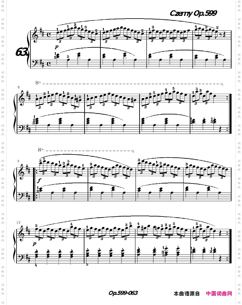 《车尔尼练习曲》OP.599之061-070