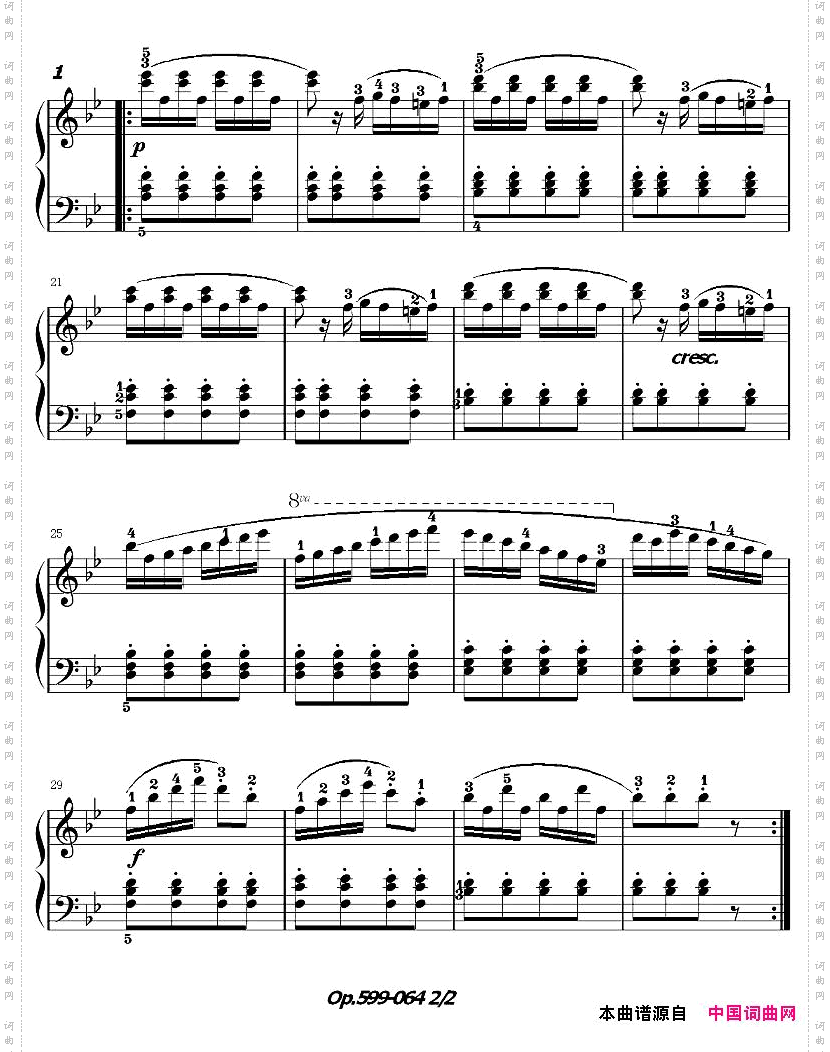 《车尔尼练习曲》OP.599之061-070
