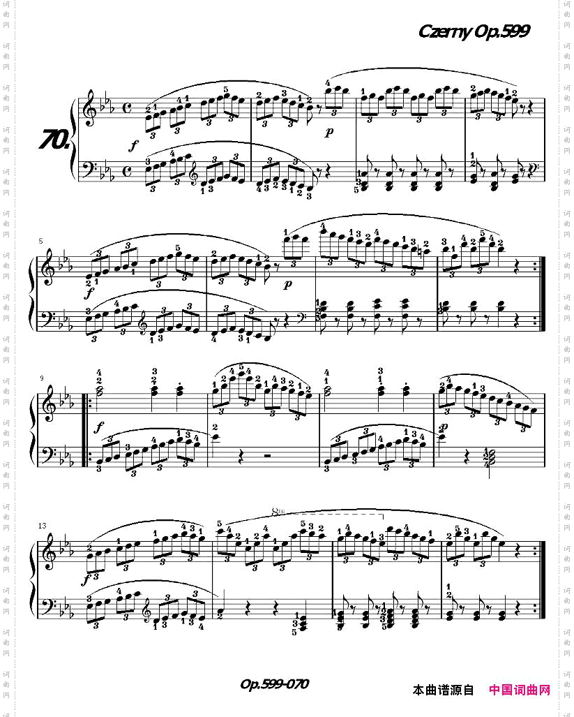 《车尔尼练习曲》OP.599之061-070