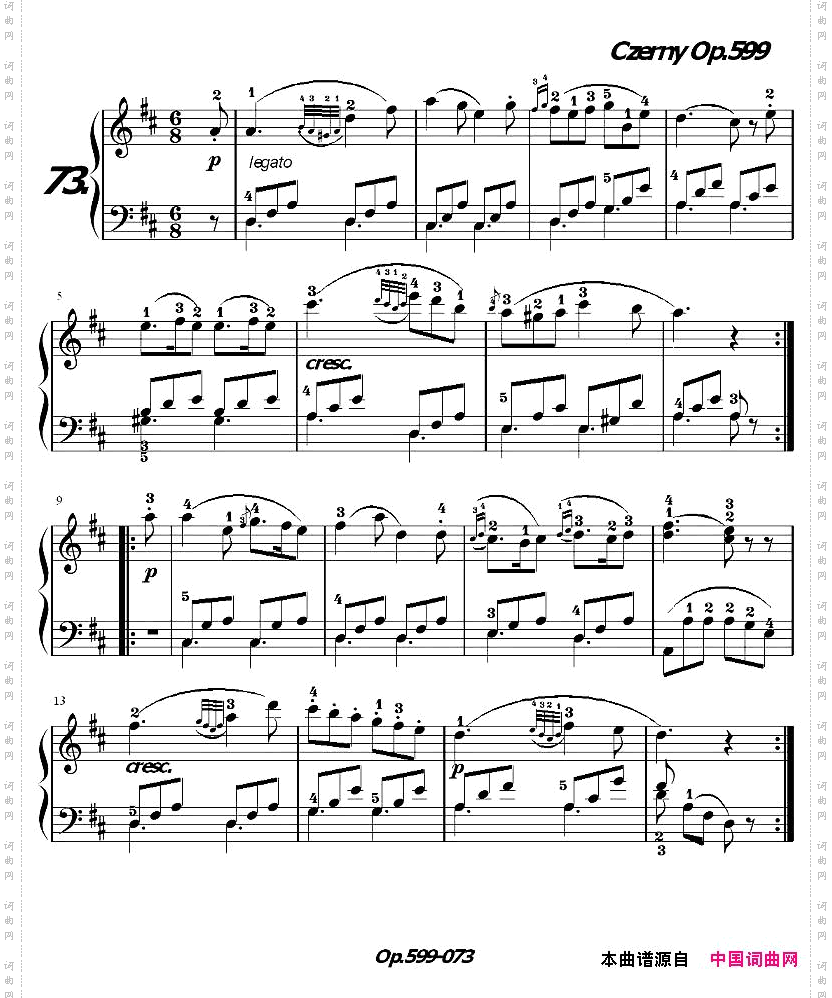 《车尔尼练习曲》OP.599之071-080