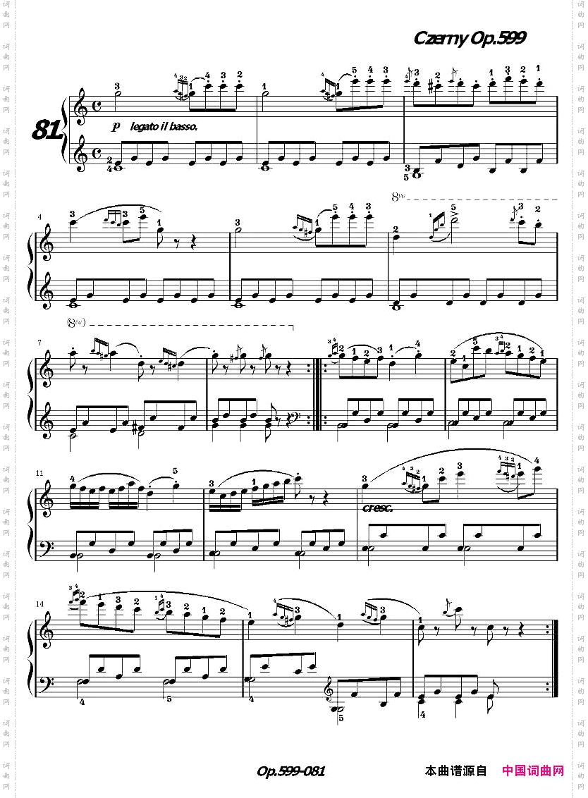 《车尔尼练习曲》OP.599之081-090