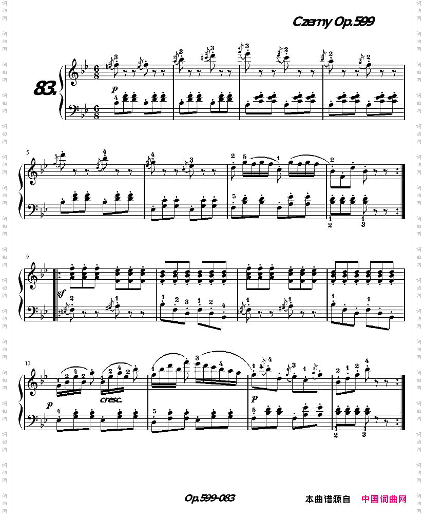 《车尔尼练习曲》OP.599之081-090