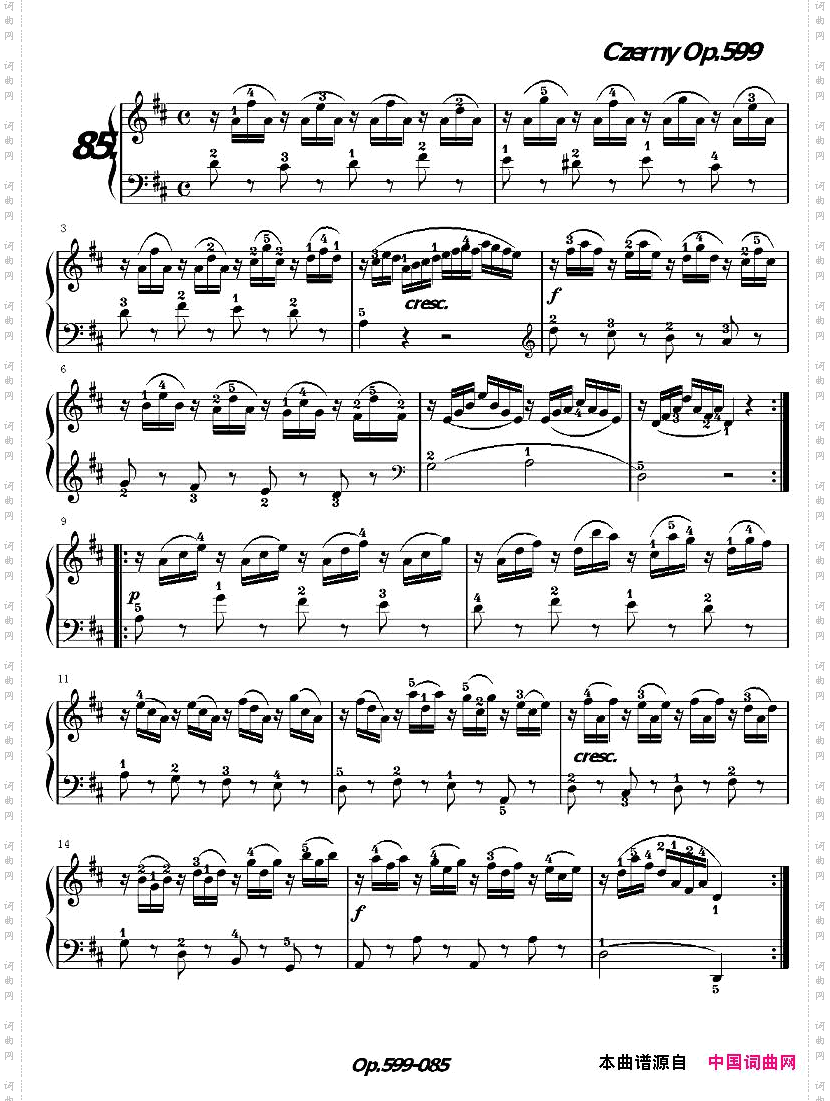 《车尔尼练习曲》OP.599之081-090