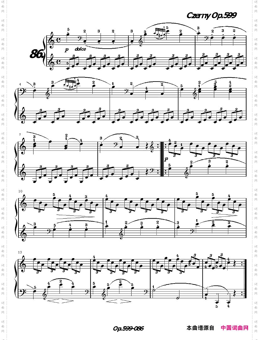 《车尔尼练习曲》OP.599之081-090