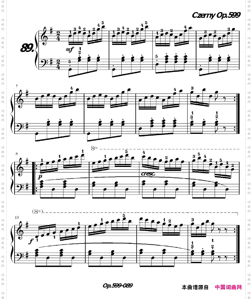 《车尔尼练习曲》OP.599之081-090