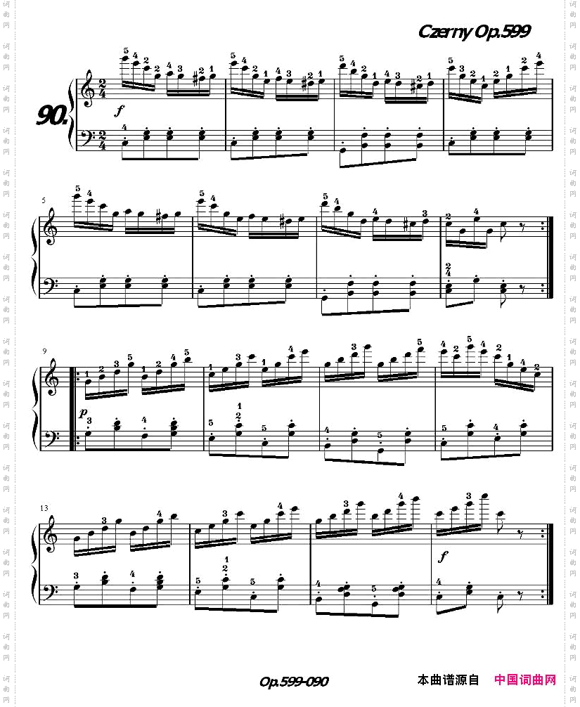 《车尔尼练习曲》OP.599之081-090
