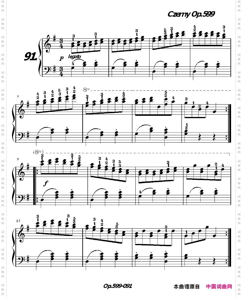 《车尔尼练习曲》OP.599之091-100