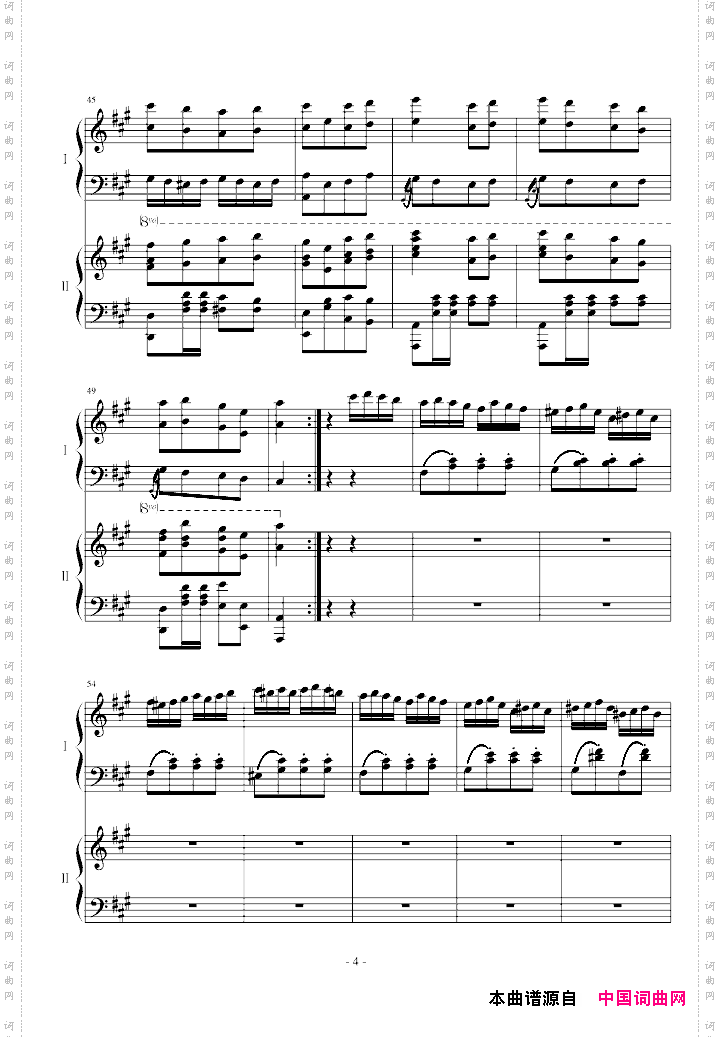 土耳其进行曲双钢琴
