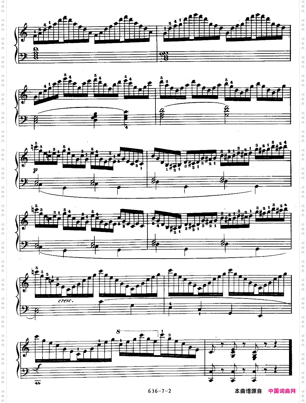 《车尔尼钢琴手指灵巧初步练习曲》OP.636-7