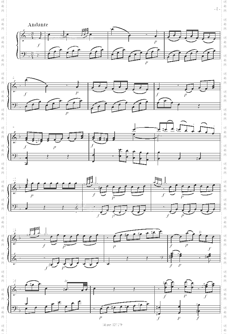 奏鸣曲SonatasK279Mvt.2