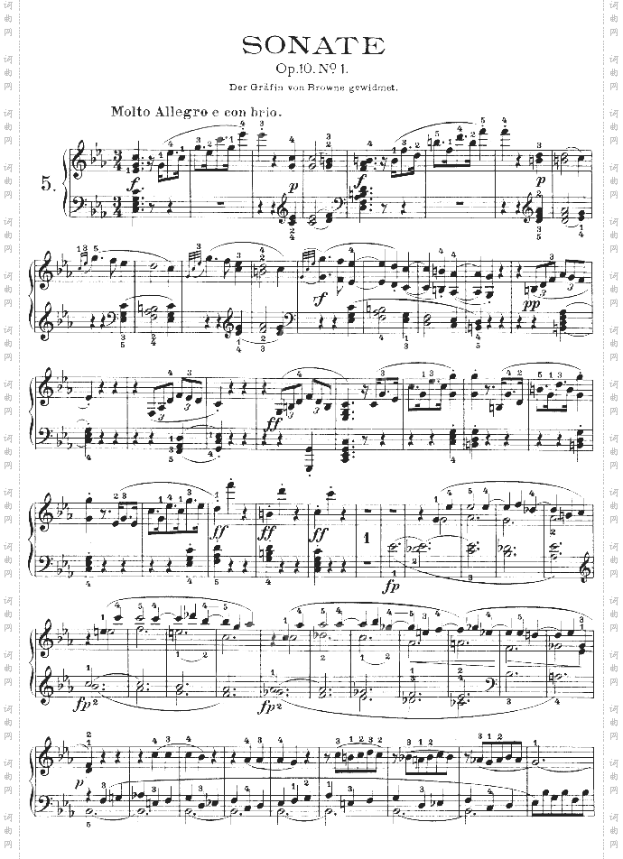 C小调第五钢琴奏鸣曲-Op.10—1