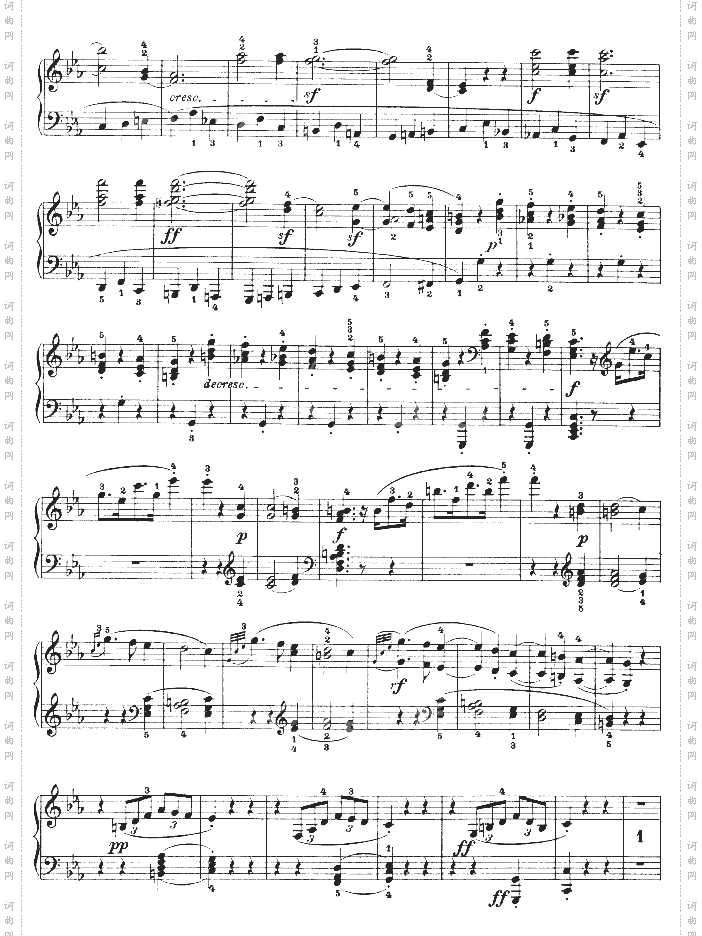 C小调第五钢琴奏鸣曲-Op.10—1