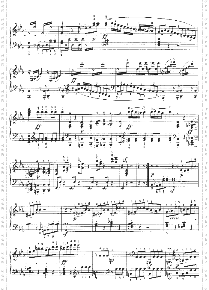 C小调第五钢琴奏鸣曲-Op.10—1