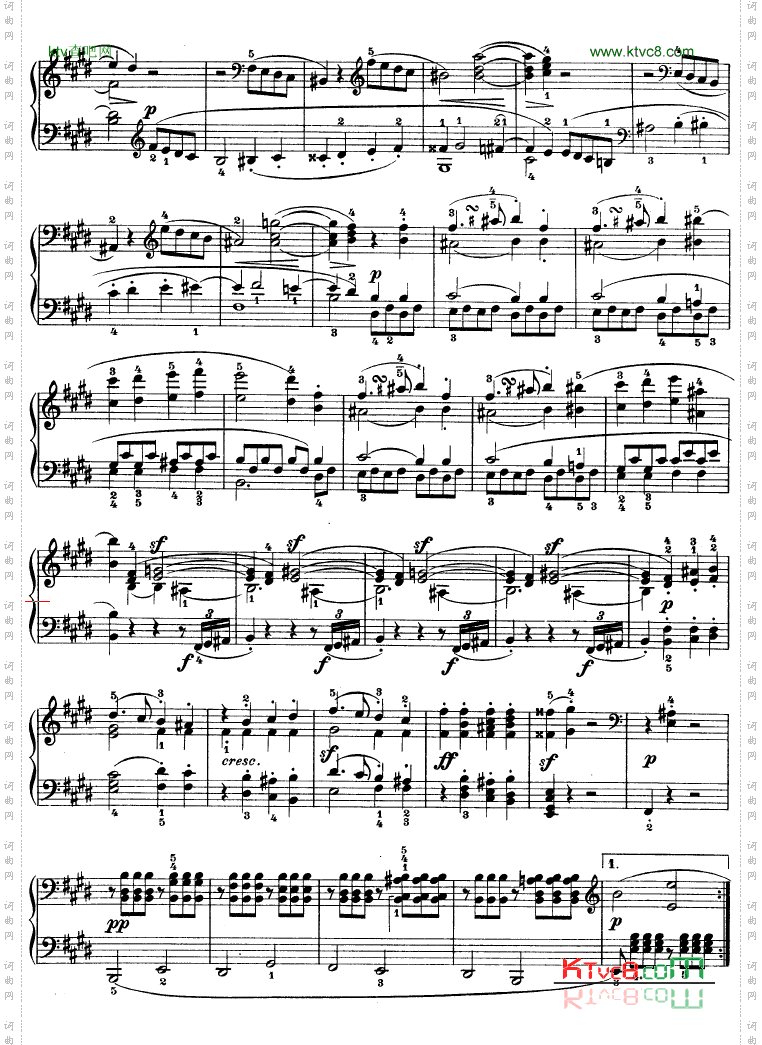 E大调第九钢琴奏鸣曲Op.14No—1