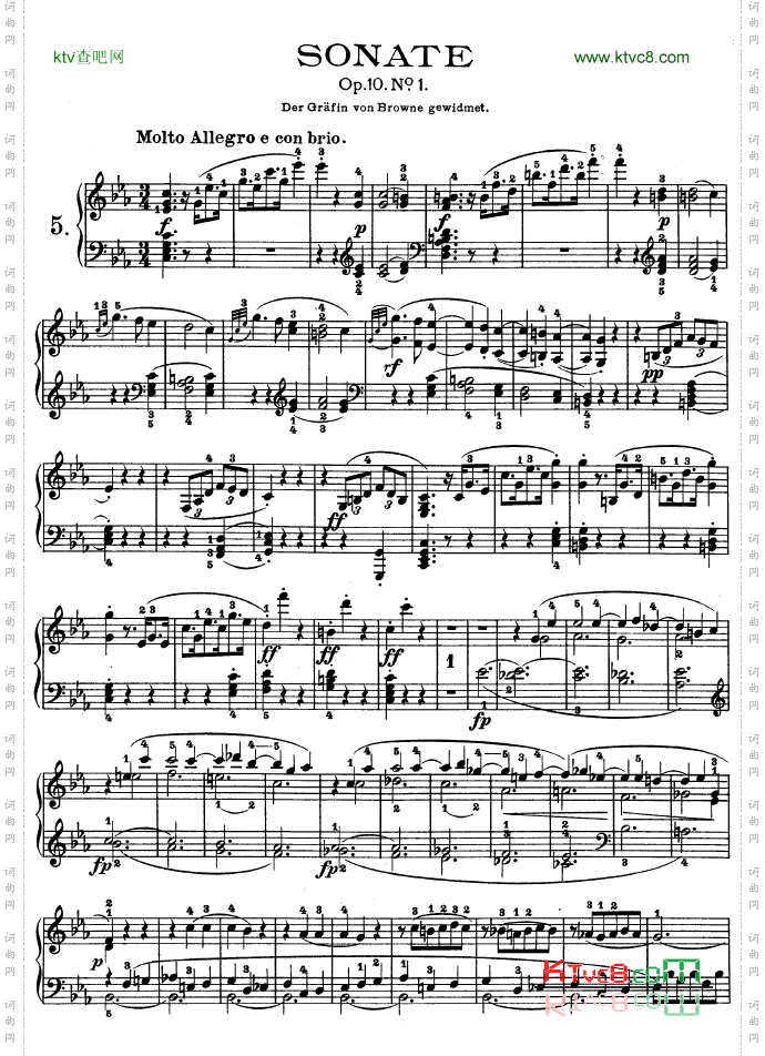 C小调第五钢琴奏鸣曲-Op.10—1