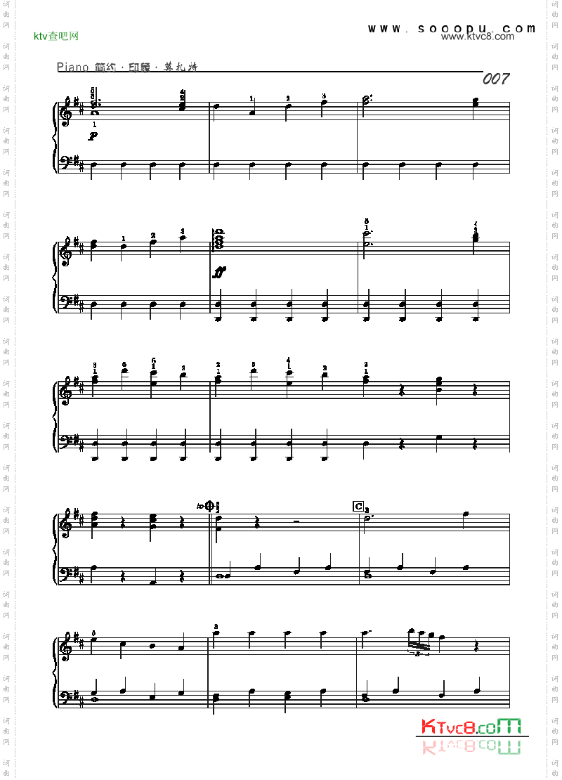 费加罗婚礼序曲-简易版键盘类钢琴