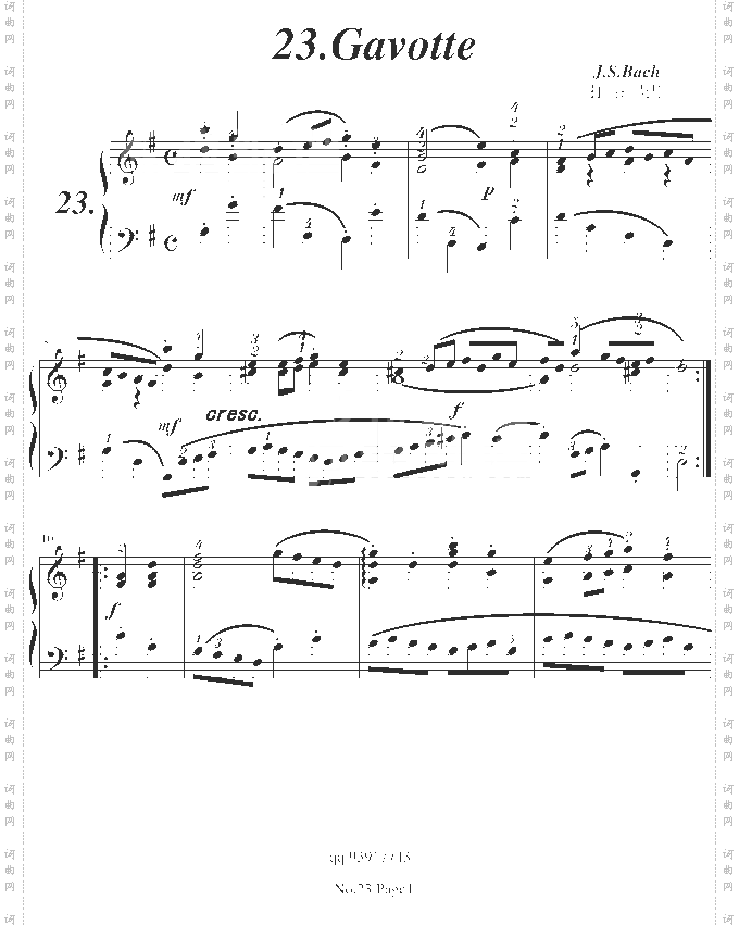 巴赫初步IINo.23Gavotte