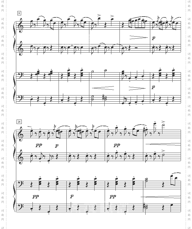 拉德斯基进行曲双钢琴