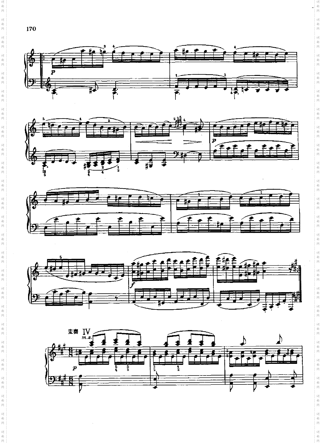 奏鸣曲Nr.331键盘类钢琴