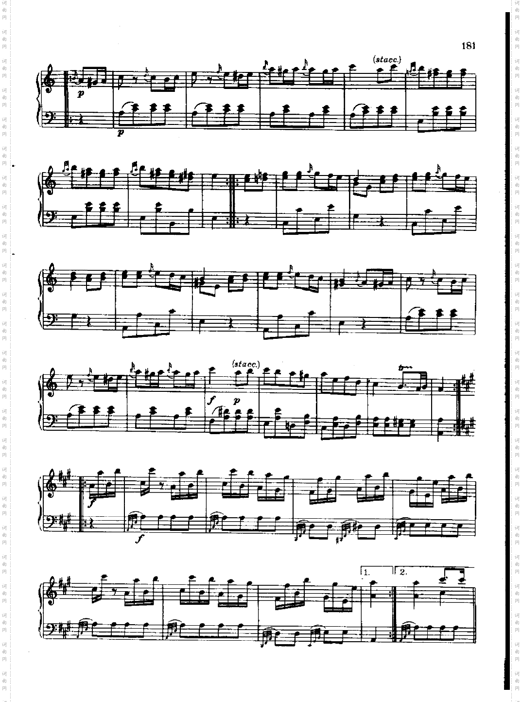 奏鸣曲Nr.331键盘类钢琴